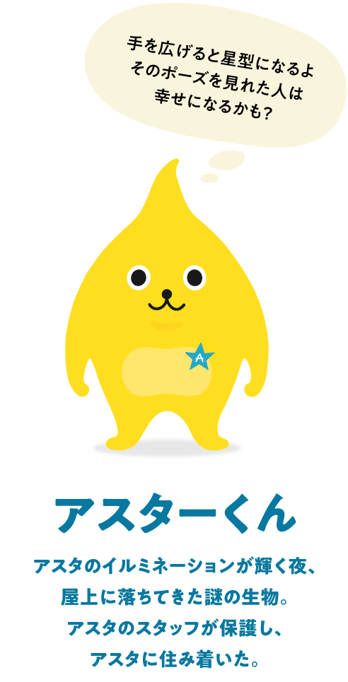 アスタ専門店街の新キャラクターお客様投票募集 田無アスタ専門店街 アスタ専門店街の新キャラクターお客様投票募集 田無アスタ専門店街